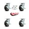 Service Caster 5 Inch Rubber on Aluminum Caster Set with Roller Bearings and Brake/Swivel Lock SCC-30CS520-RAR-TLB-BSL-4 - alternate 3